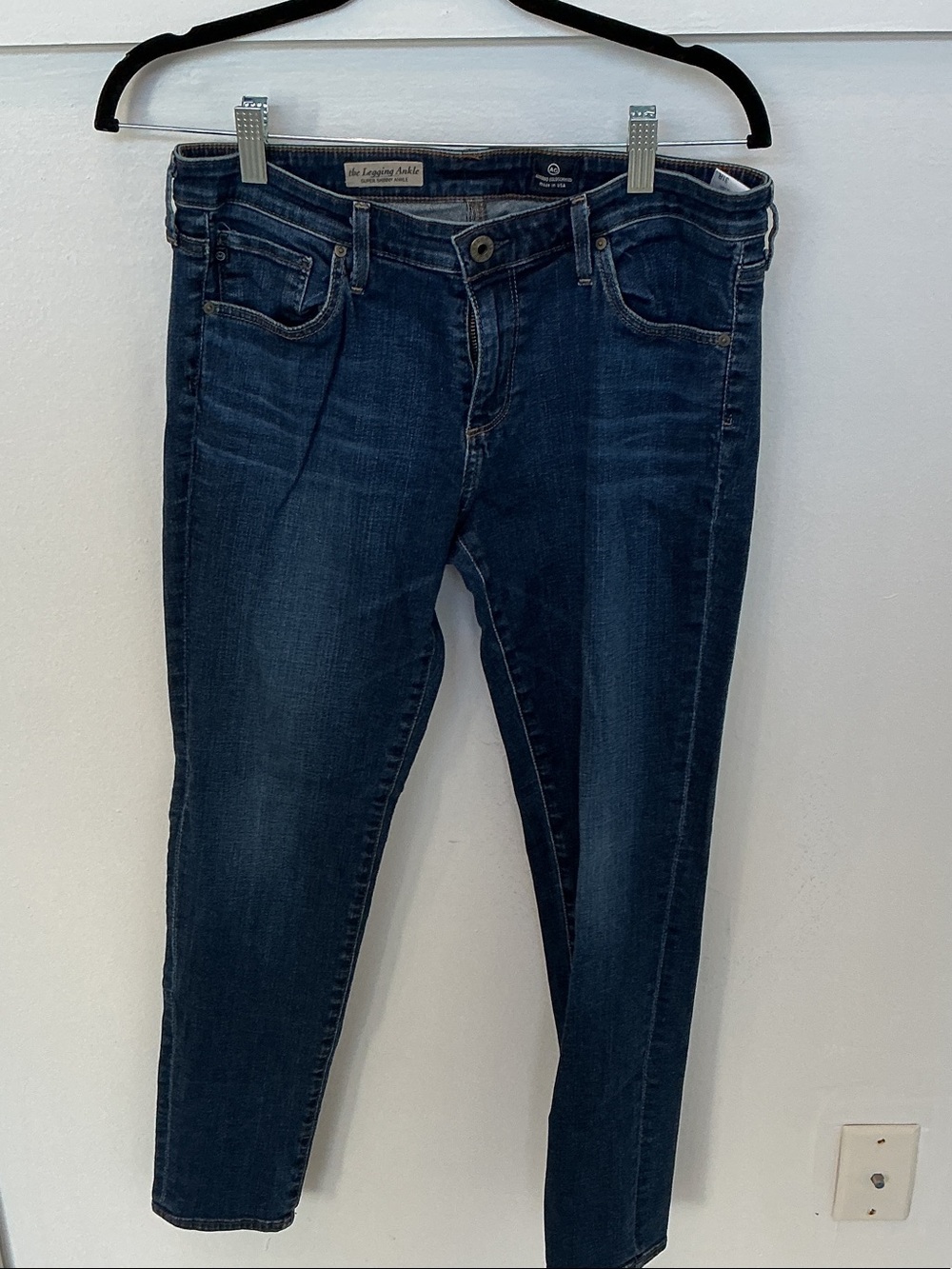 Ag Adriano Goldschmied Dark Blue Ankle Crop Jeans